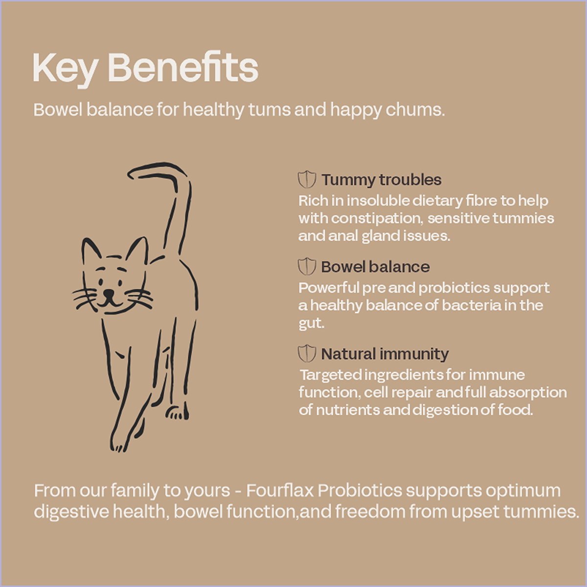 Fourflax Feline Probiotics Supplement