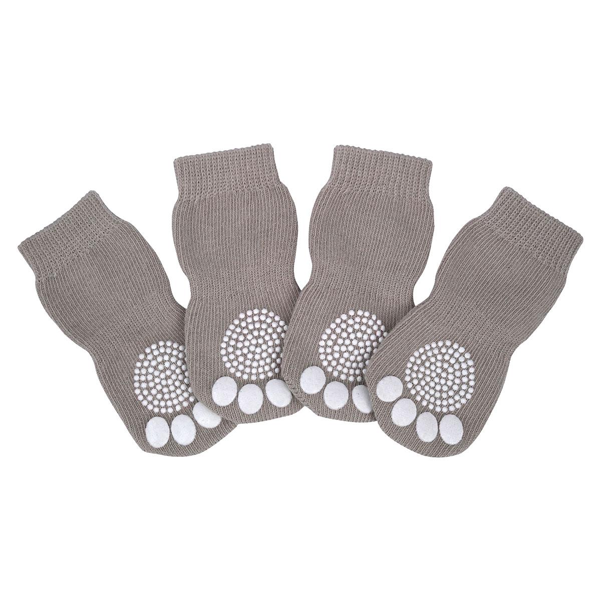 Lexi & Me Grey Grippy Dog Socks 4pk