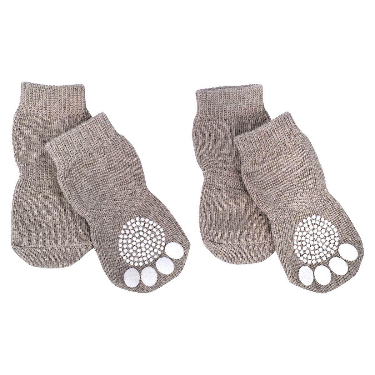 Lexi & Me Grey Grippy Dog Socks 4pk