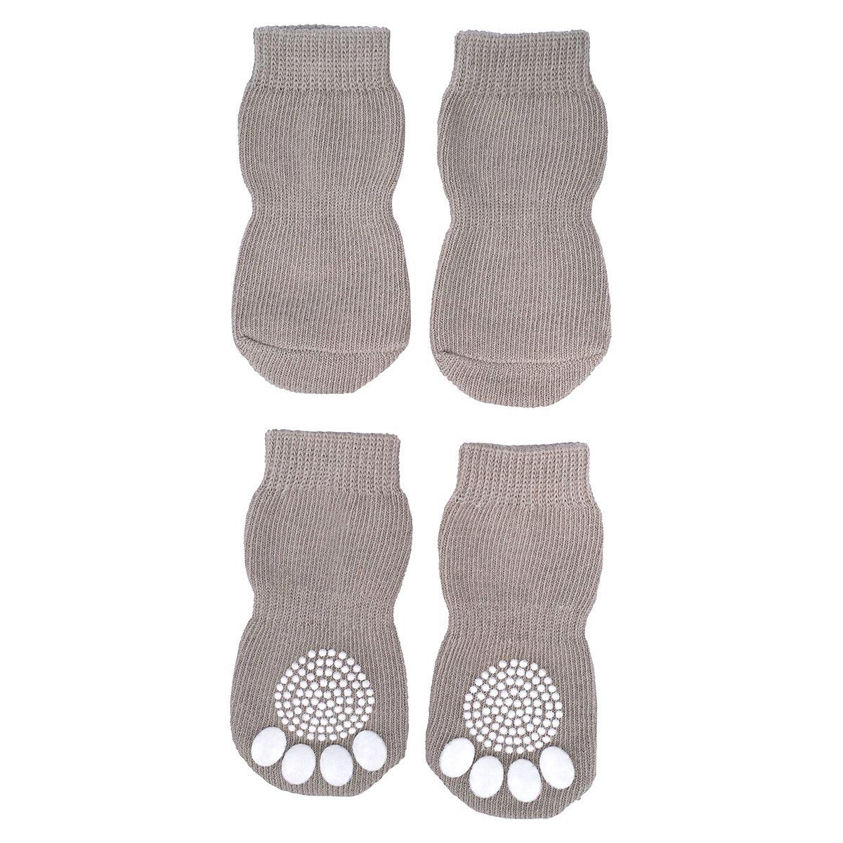 Lexi & Me Grey Grippy Dog Socks 4pk