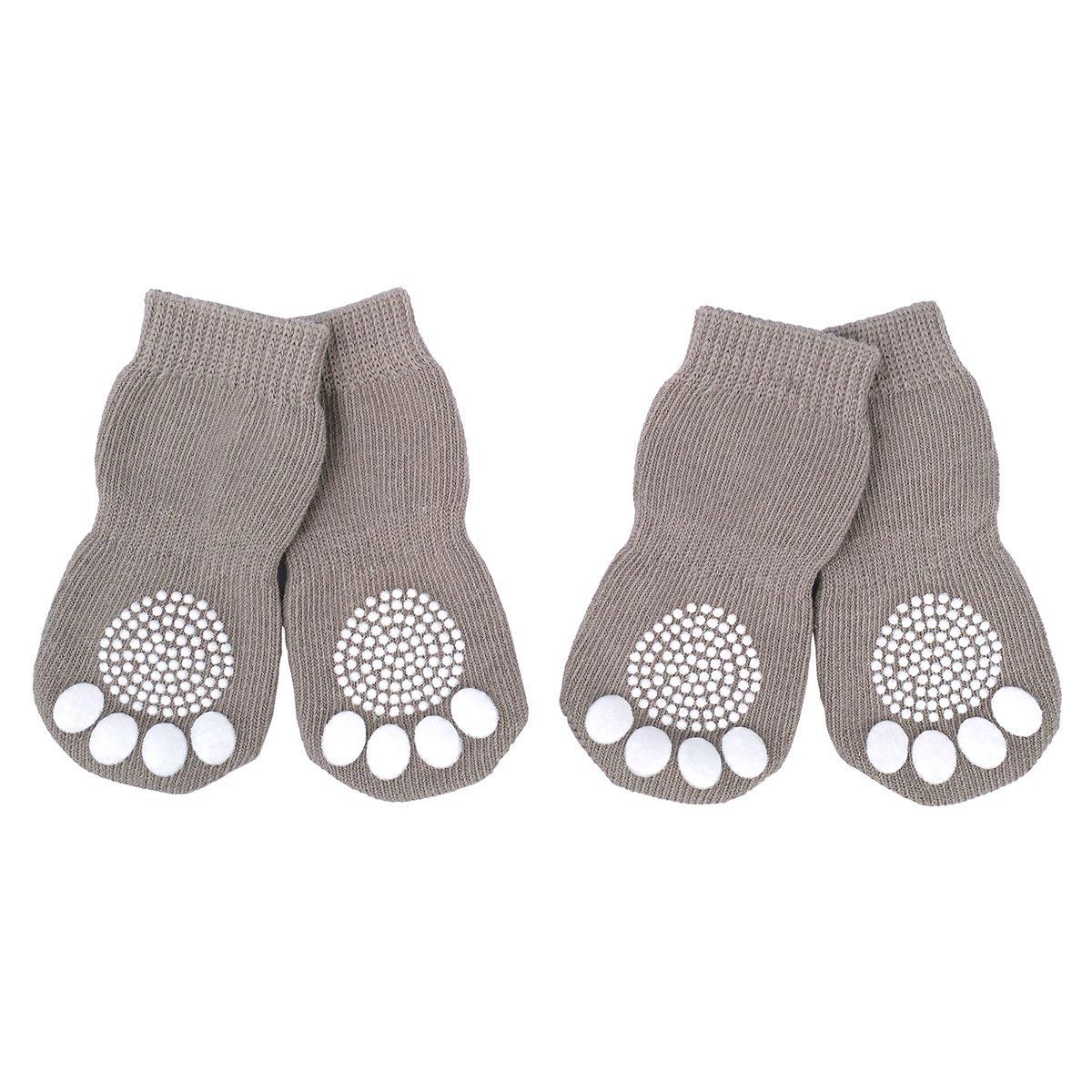 Lexi & Me Grey Grippy Dog Socks 4pk