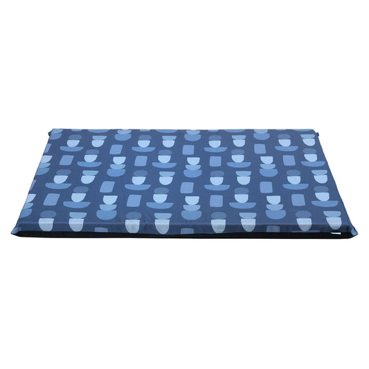 Lexi & Me Kennel/Crate Mat Steel Blue Geo