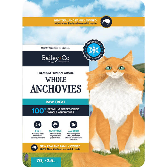 Bailey+Co Freeze Dried Anchovy Raw Cat Treats