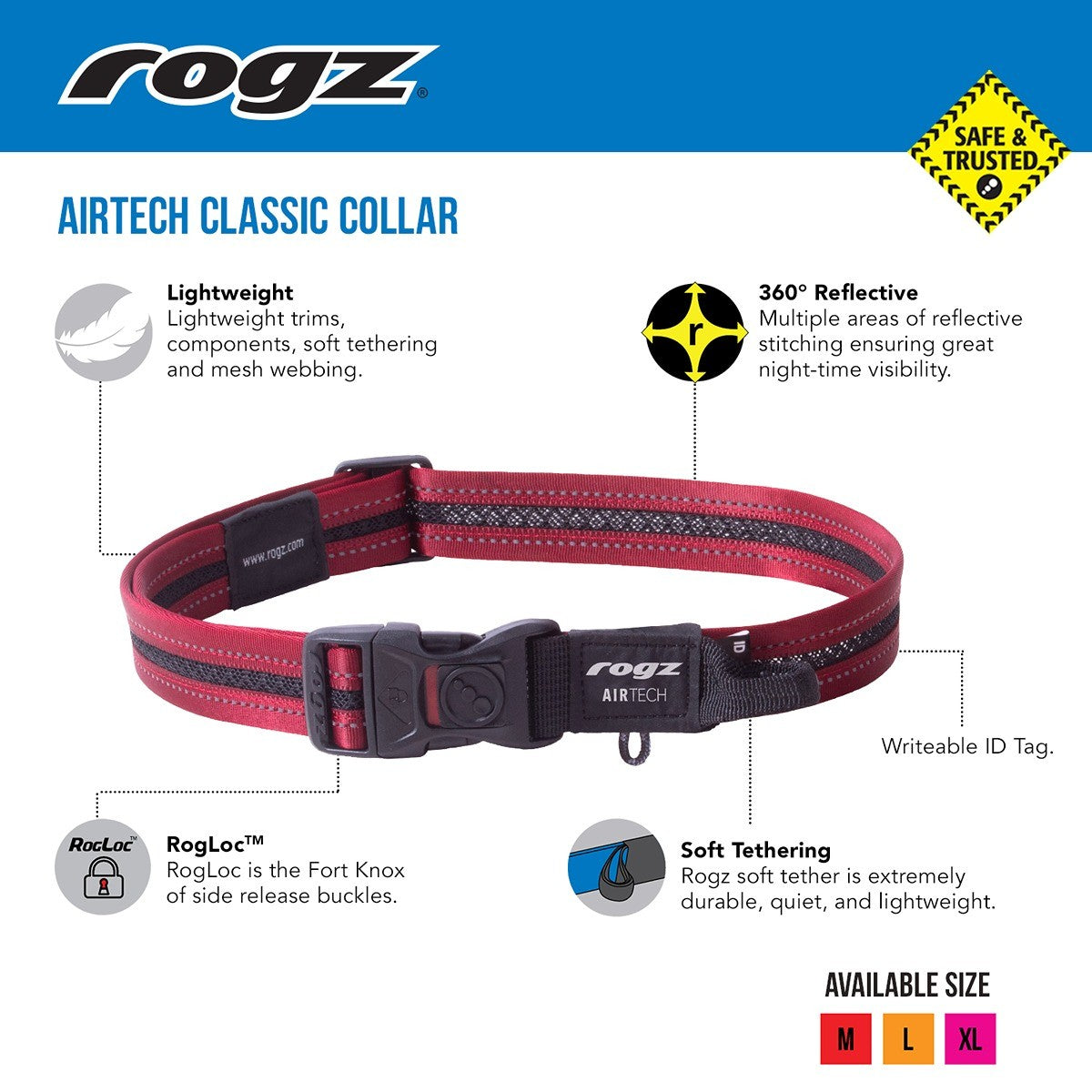 Rogz Classic AirTech Dog Collar