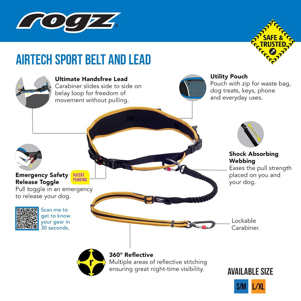 Rogz AirTech Sport Belt & Lead