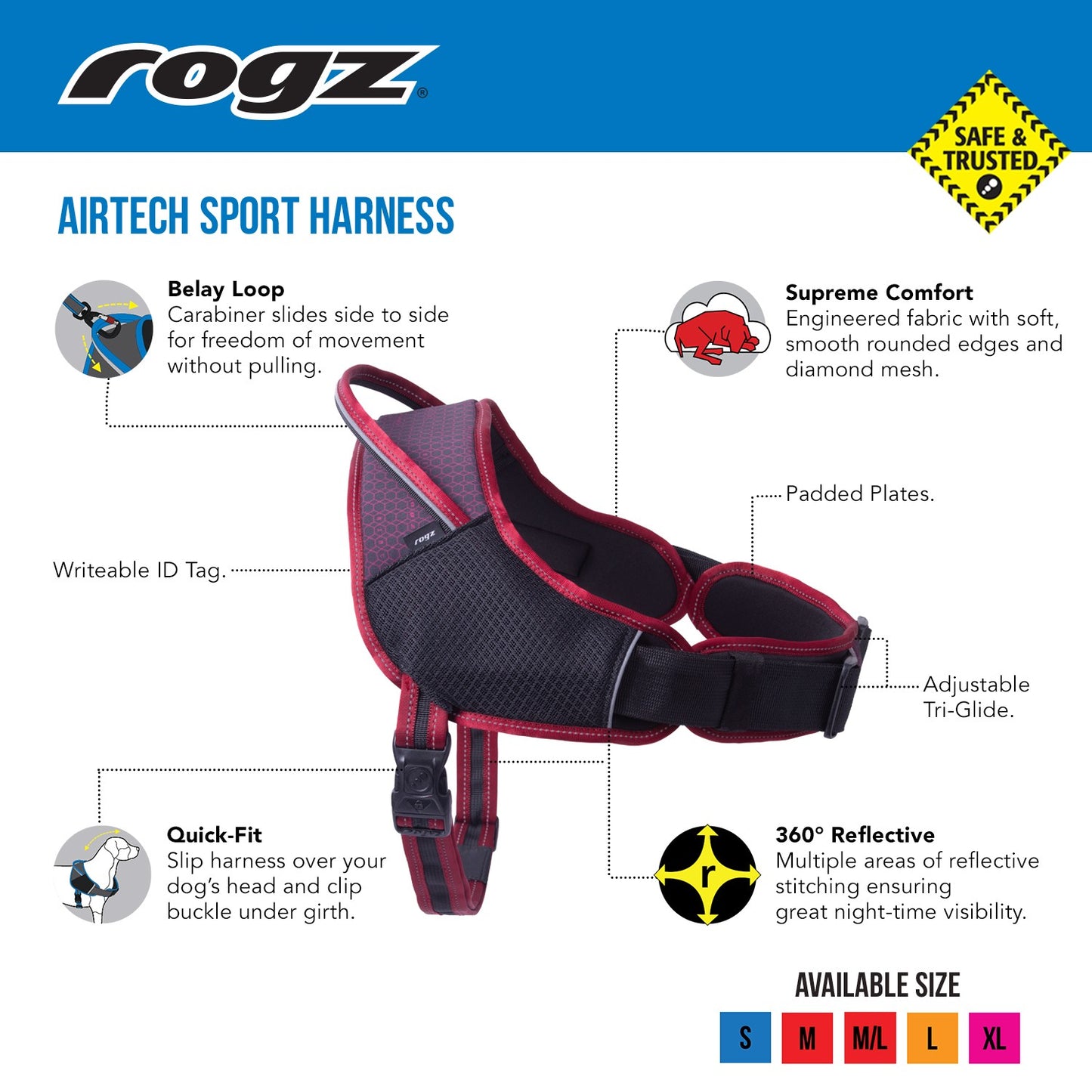 Rogz AirTech Sport Dog Harness