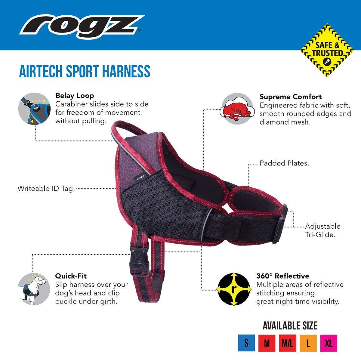 Rogz AirTech Sport Dog Harness