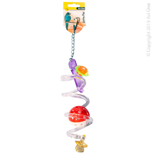 Avi One Bird Toy - Acrylic Spiral With Ball