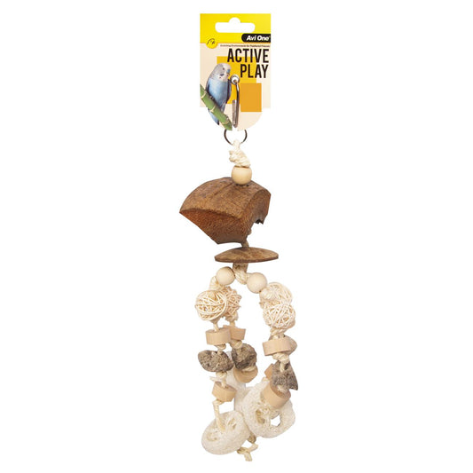 Avi One Pumice & Loofa with Rattan Balls Bird Toy