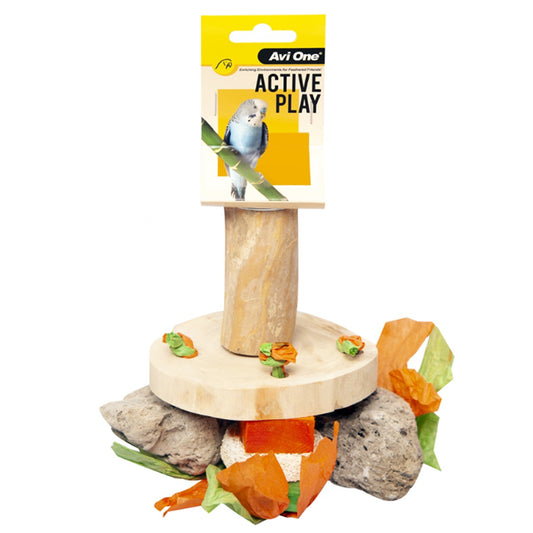 Avi One Wooden Wheel Crunch Perch Bird Toy