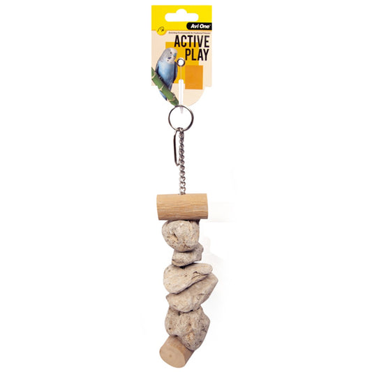 Avi One Wood & Pumice Rocks Bird Toy
