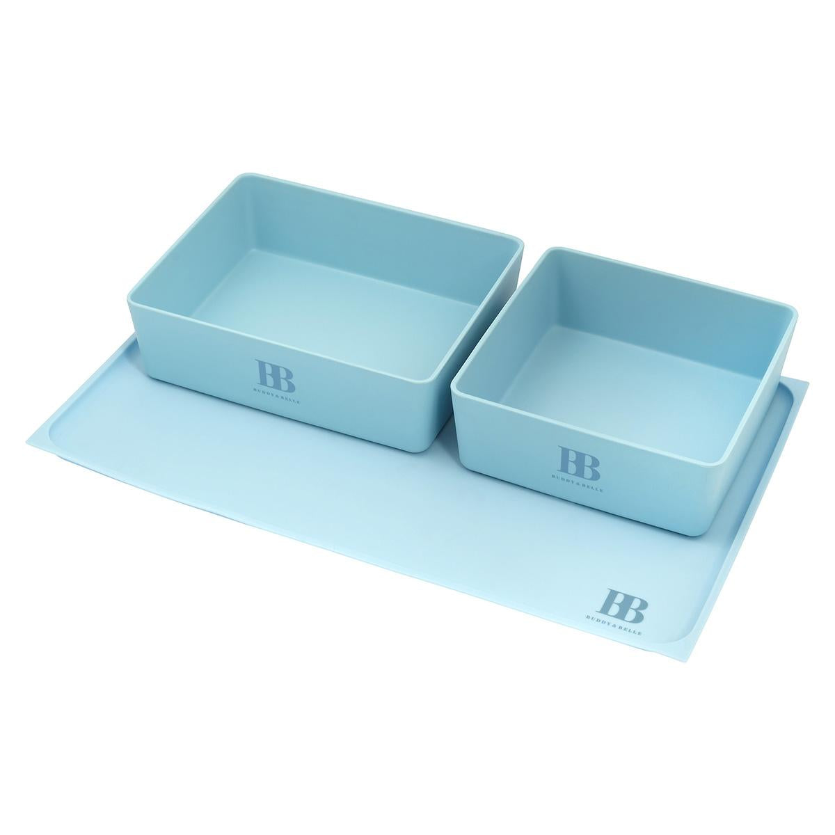 Buddy & Belle Square Pet Bowl Sea Blue