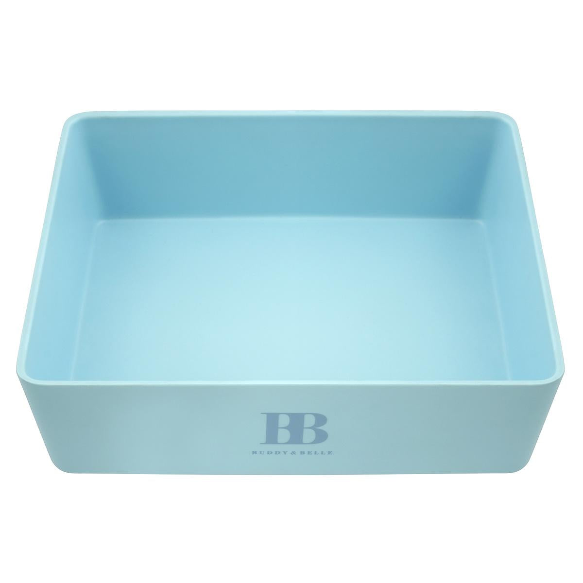 Buddy & Belle Rectangular Pet Bowl Sea Blue