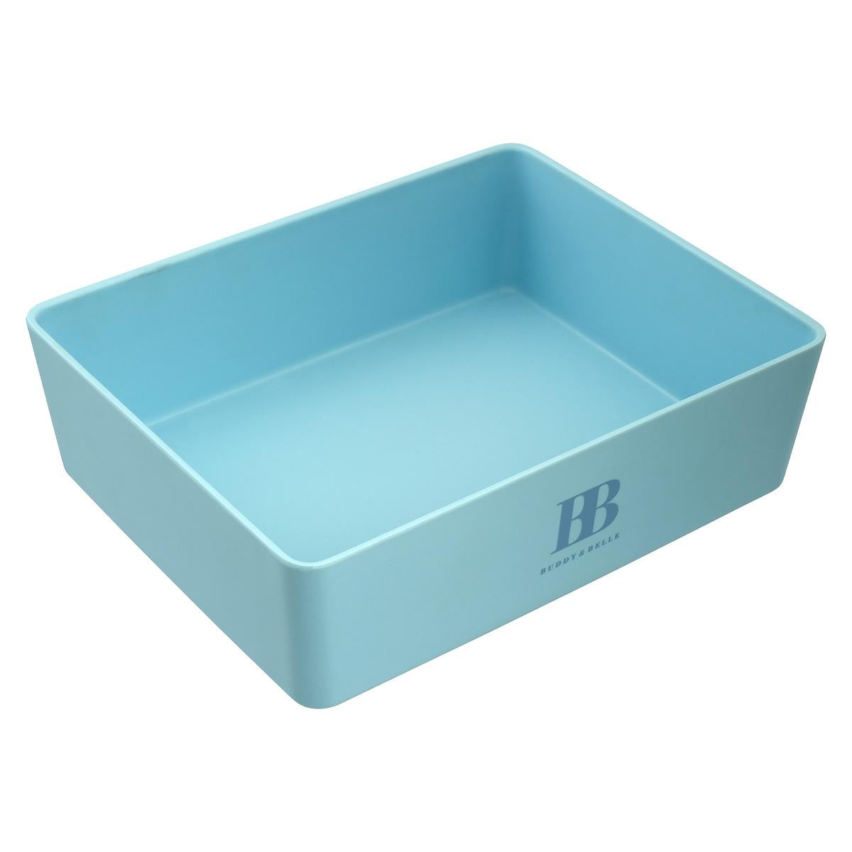 Buddy & Belle Rectangular Pet Bowl Sea Blue