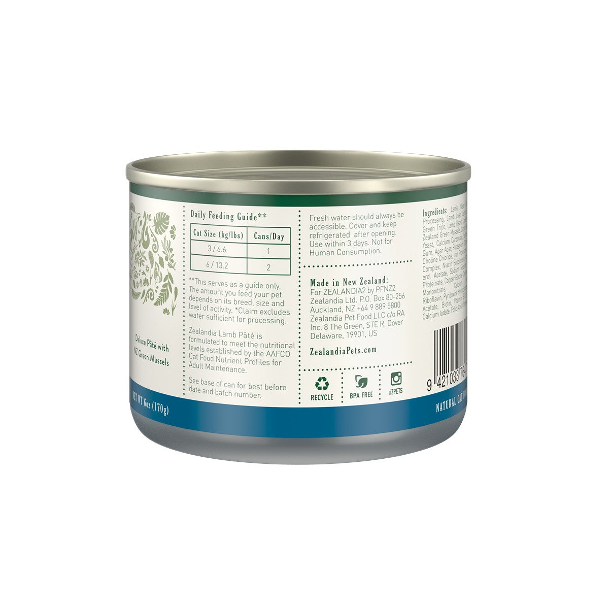 Zealandia Lamb Pate Wet Cat Food