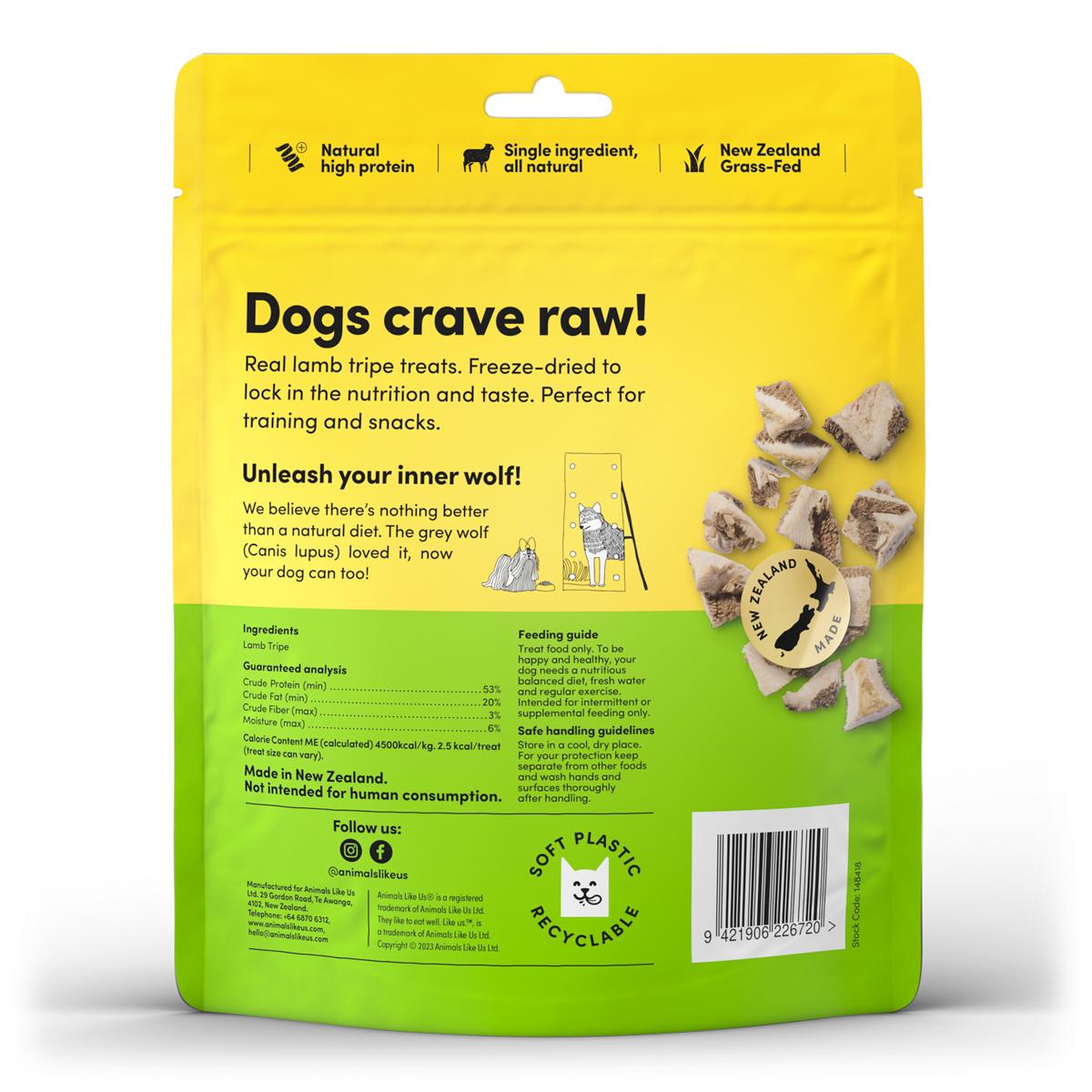 Animals Like Us Lamb Tripe Freeze-Dried Dog Treats
