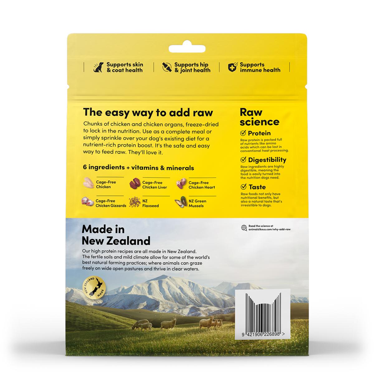Animals Like Us Freeze-Dried Meal or Mixer Chicken Dog Food