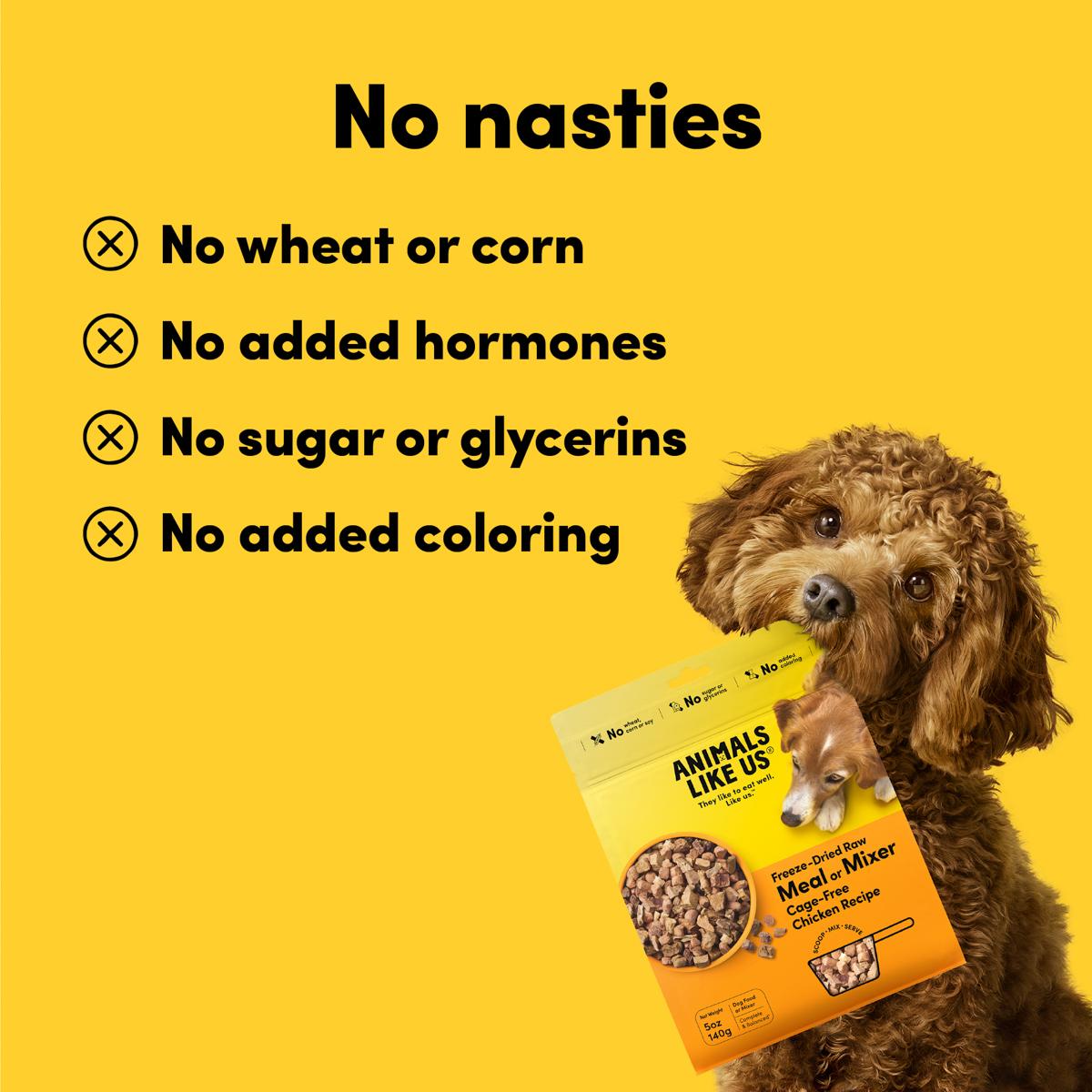 Animals Like Us Freeze-Dried Meal or Mixer Chicken Dog Food
