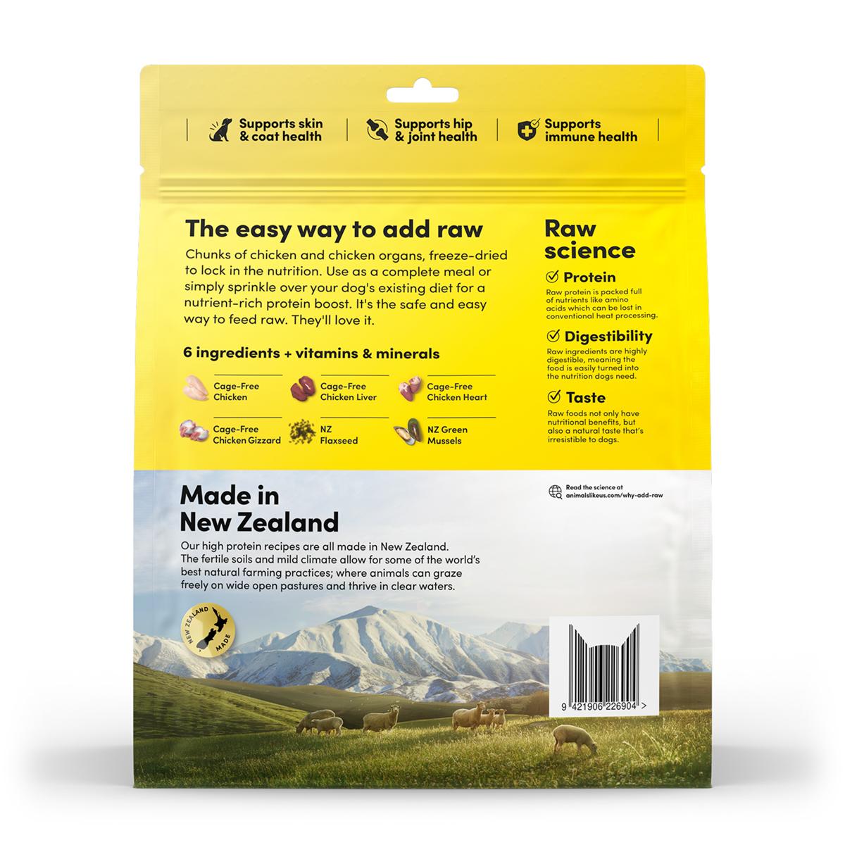Animals Like Us Freeze-Dried Meal or Mixer Chicken Dog Food