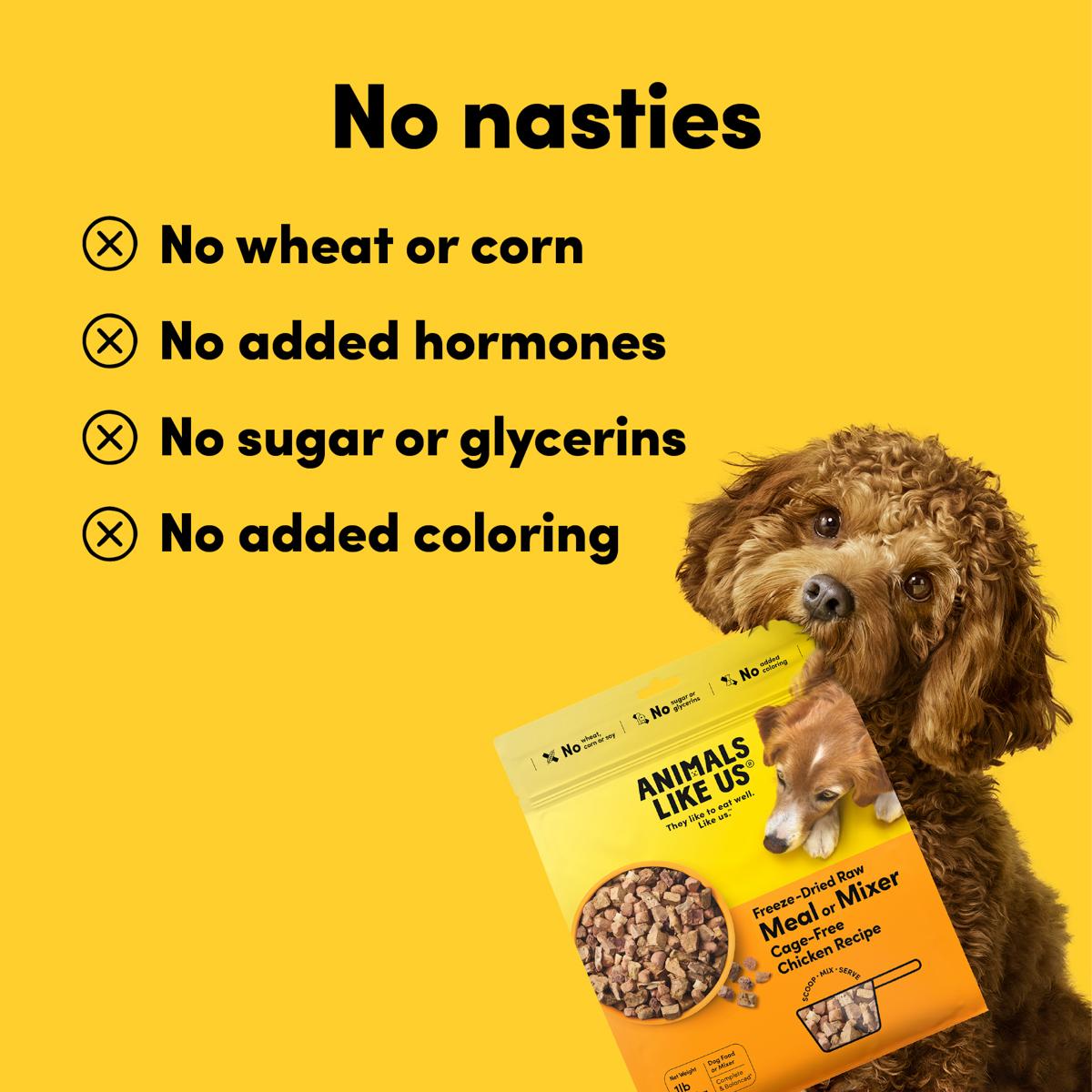 Animals Like Us Freeze-Dried Meal or Mixer Chicken Dog Food