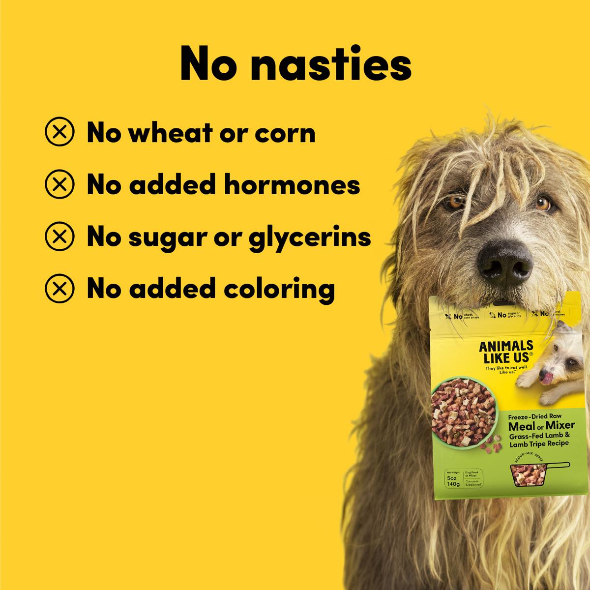 Animals Like Us Freeze-Dried Meal or Mixer Lamb & Lamb Tripe Dog Food