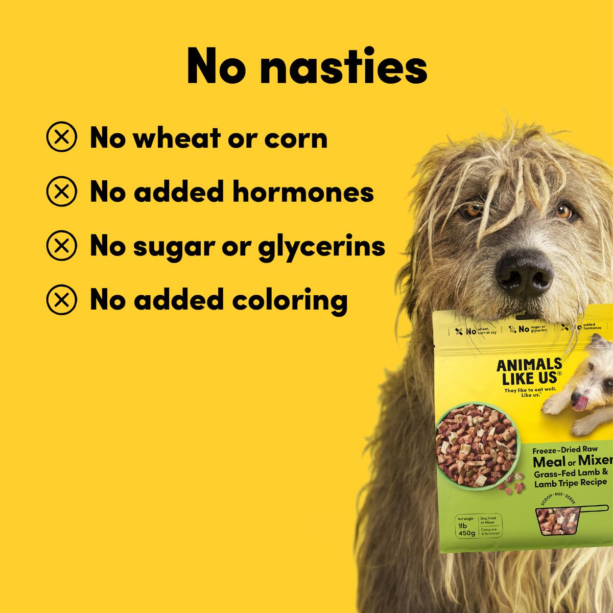 Animals Like Us Freeze-Dried Meal or Mixer Lamb & Lamb Tripe Dog Food