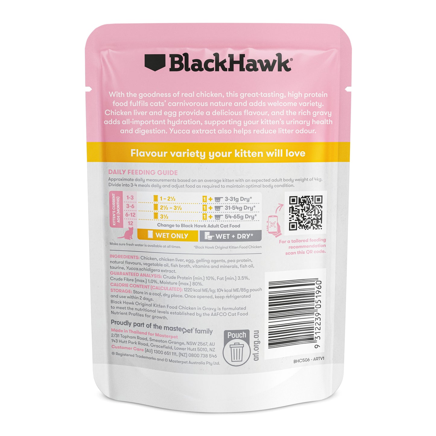 Black Hawk Original Kitten Chicken in Gravy Wet Cat Food
