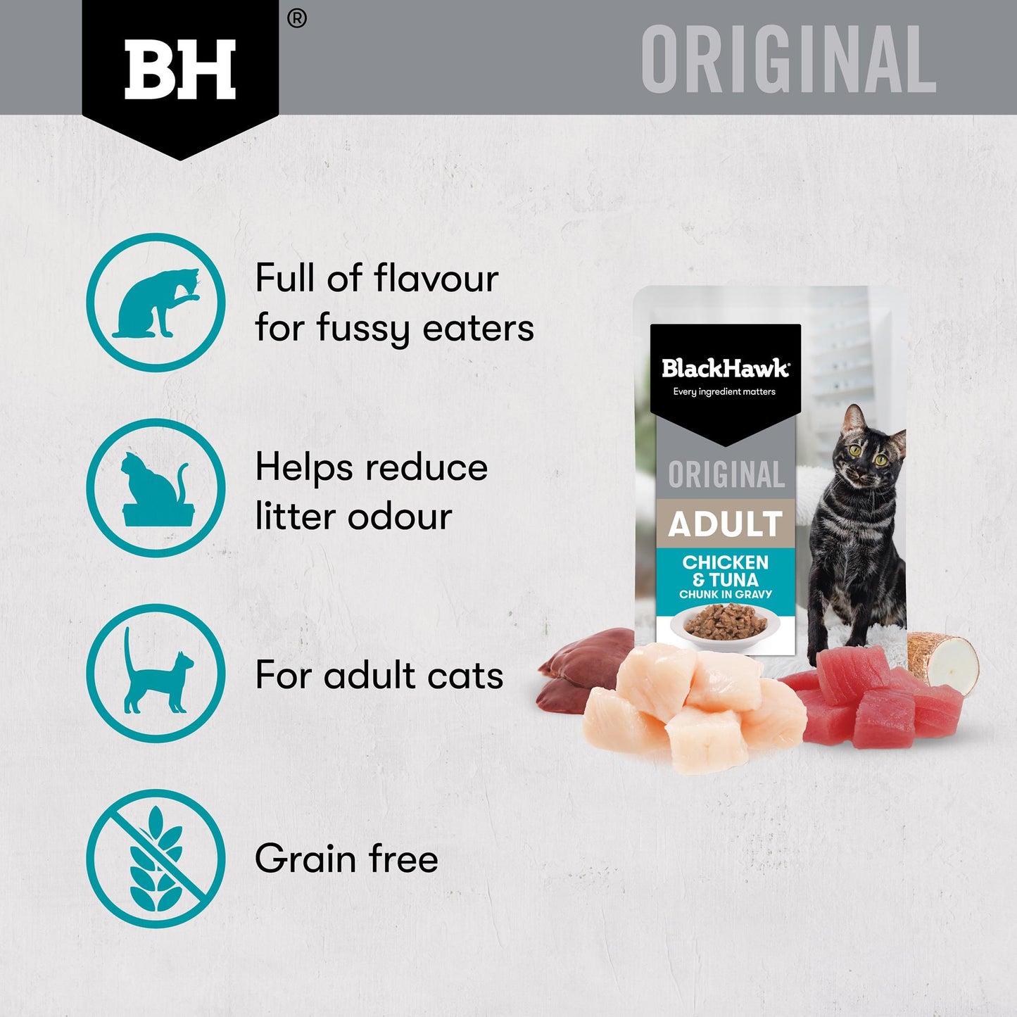 Black Hawk Original Chicken & Tuna in Gravy Wet Cat Food