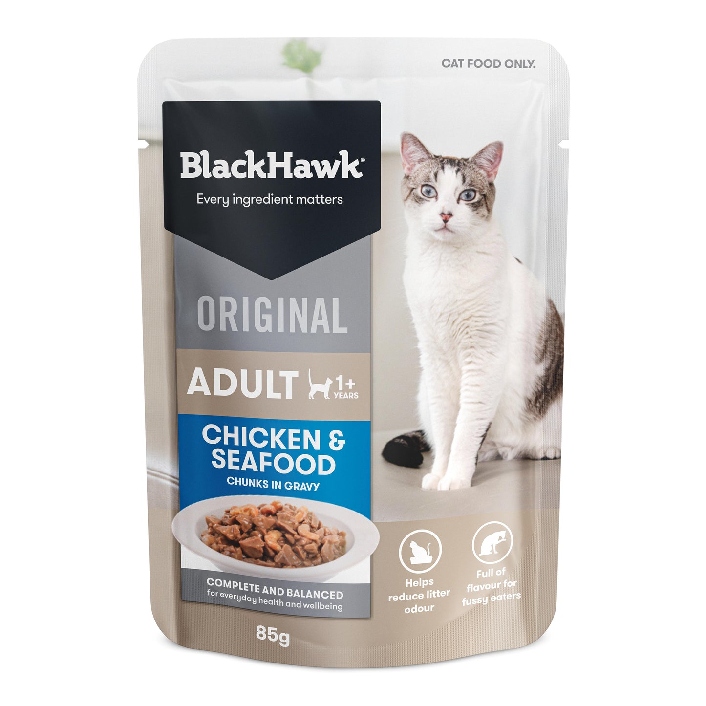 Black Hawk Original Chicken & Seafood in Gravy Wet Cat Food