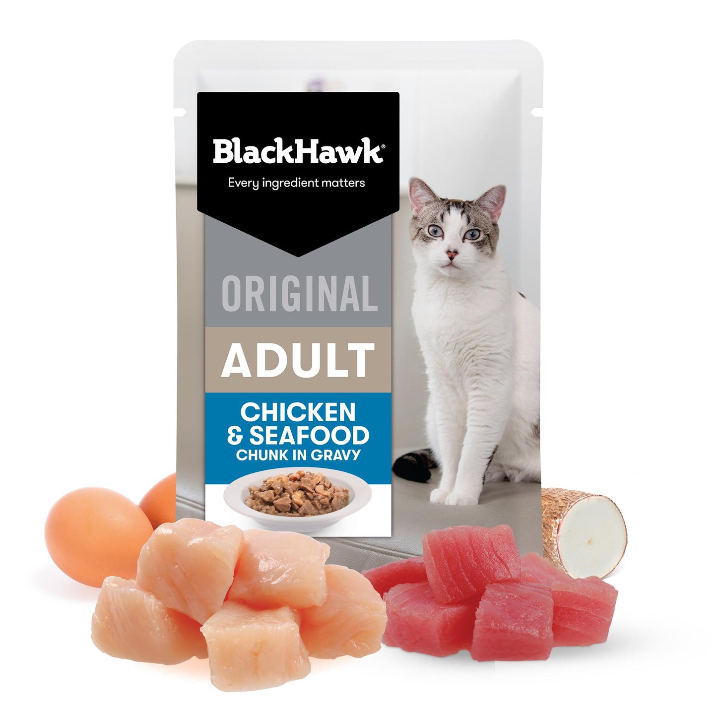 Black Hawk Original Chicken & Seafood in Gravy Wet Cat Food