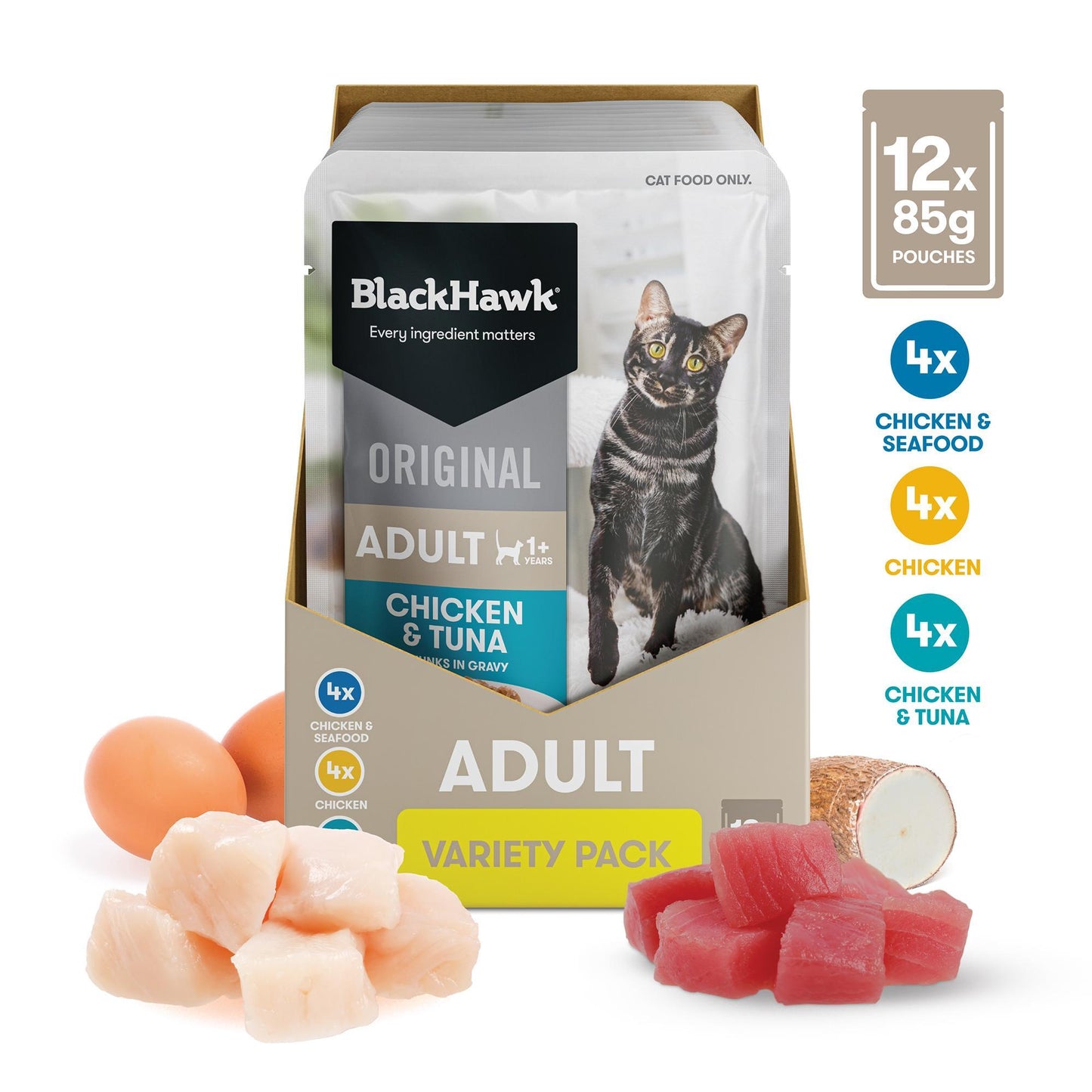 Black Hawk Original Variety Pack in Gravy Wet Cat Food