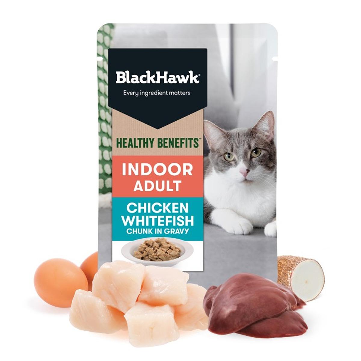 Black Hawk Healthy Benefits Indoor Chicken & Fish Wet Cat Food
