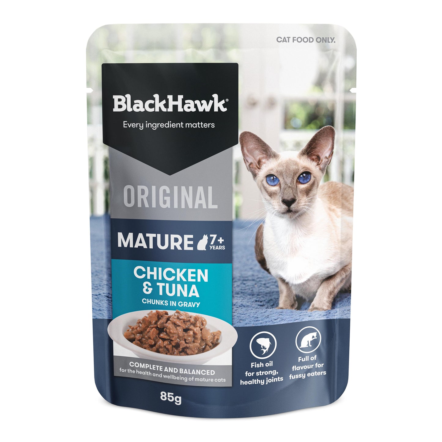 Black Hawk Original Mature 7+ Chicken & Tuna in Gravy Wet Cat Food