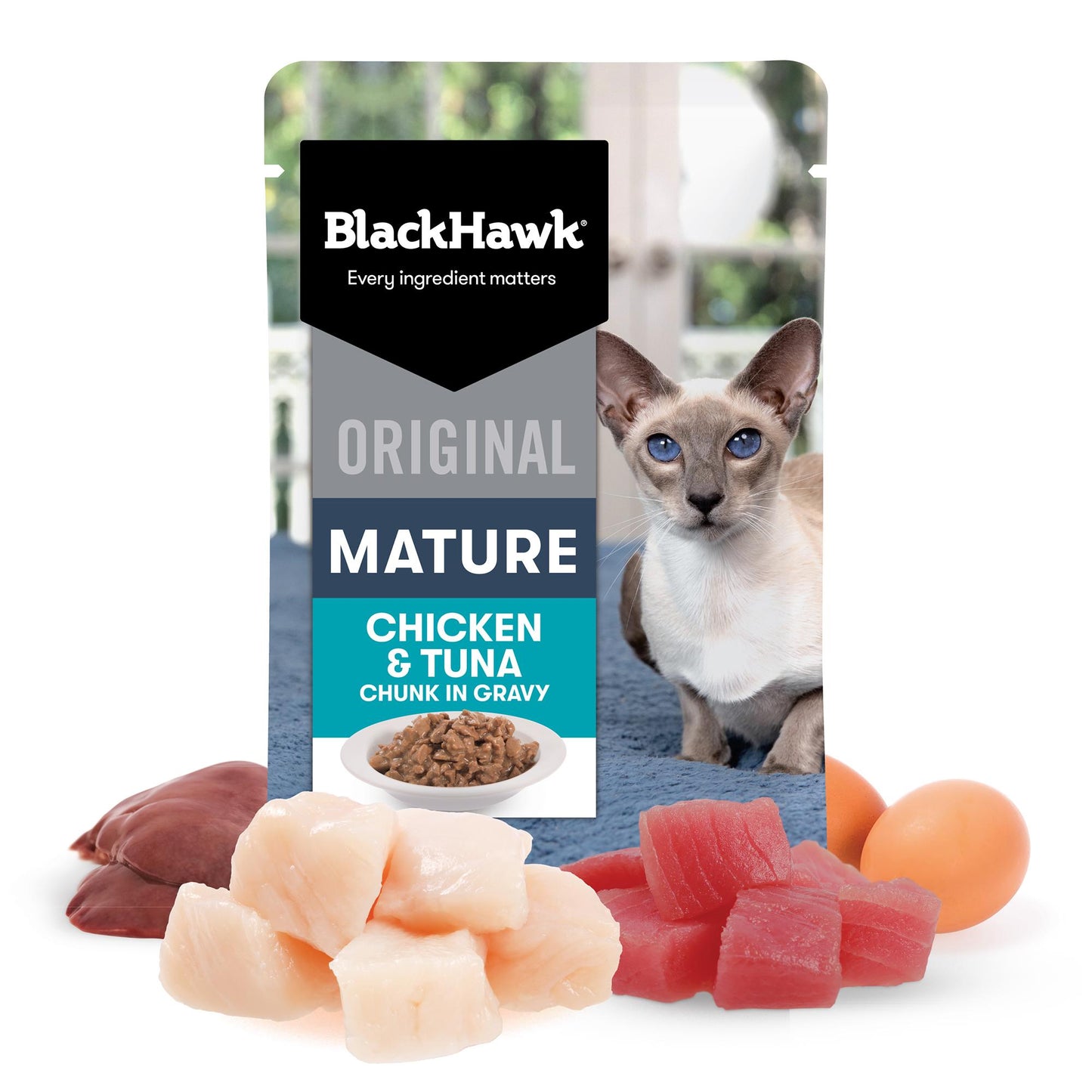 Black Hawk Original Mature 7+ Chicken & Tuna in Gravy Wet Cat Food