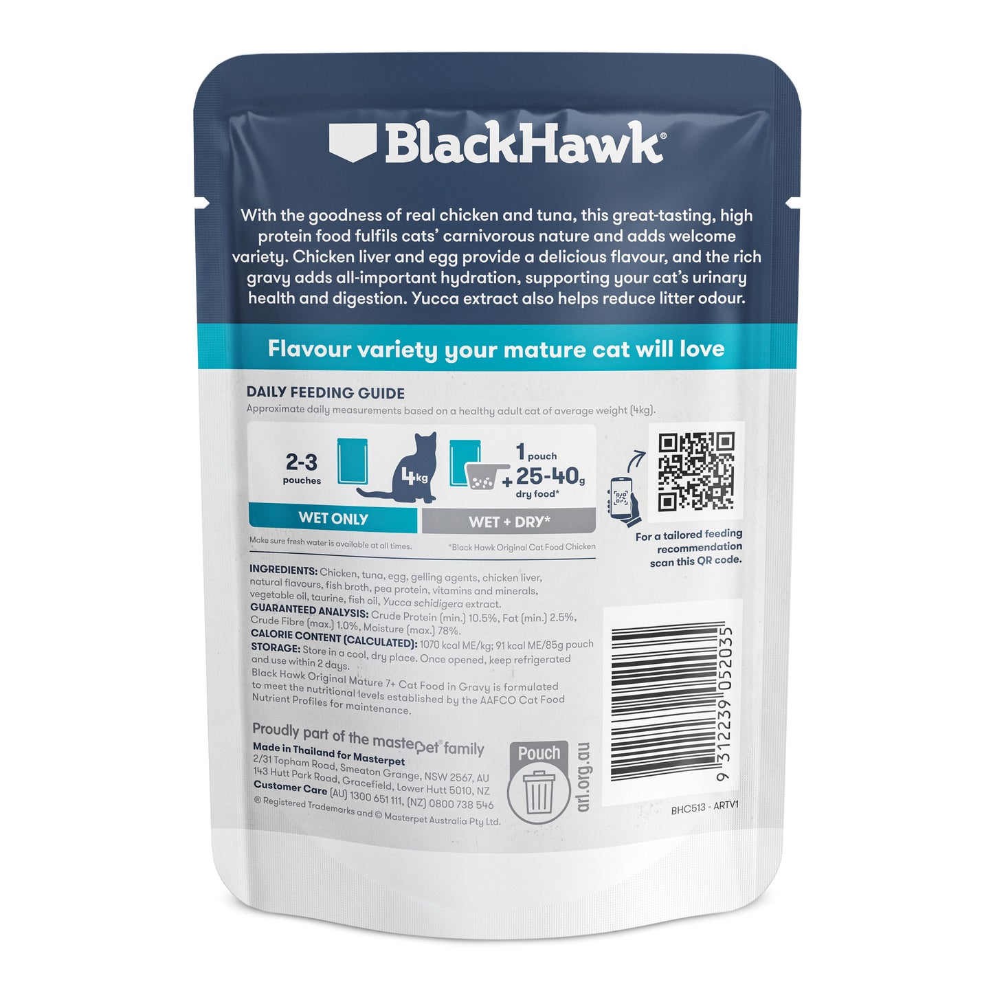 Black Hawk Original Mature 7+ Chicken & Tuna in Gravy Wet Cat Food