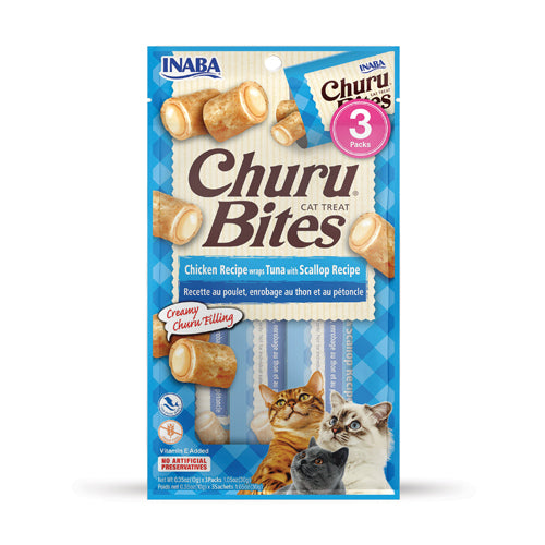 Inaba Churu Bites Chicken Wraps with Tuna & Scallop Cat Treats