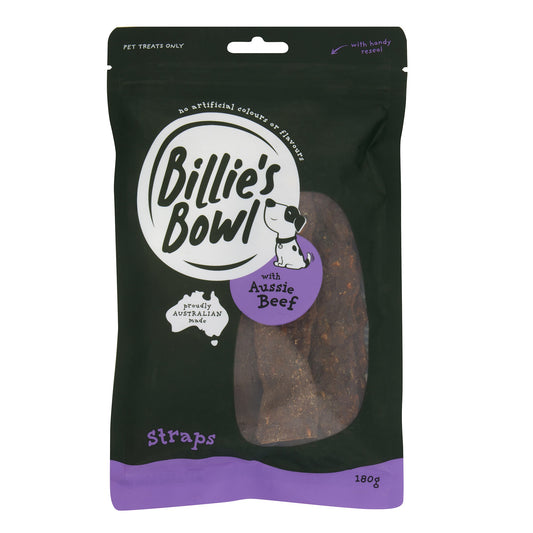 Billie’s Bowl Aussie Beef Straps Dog Treats