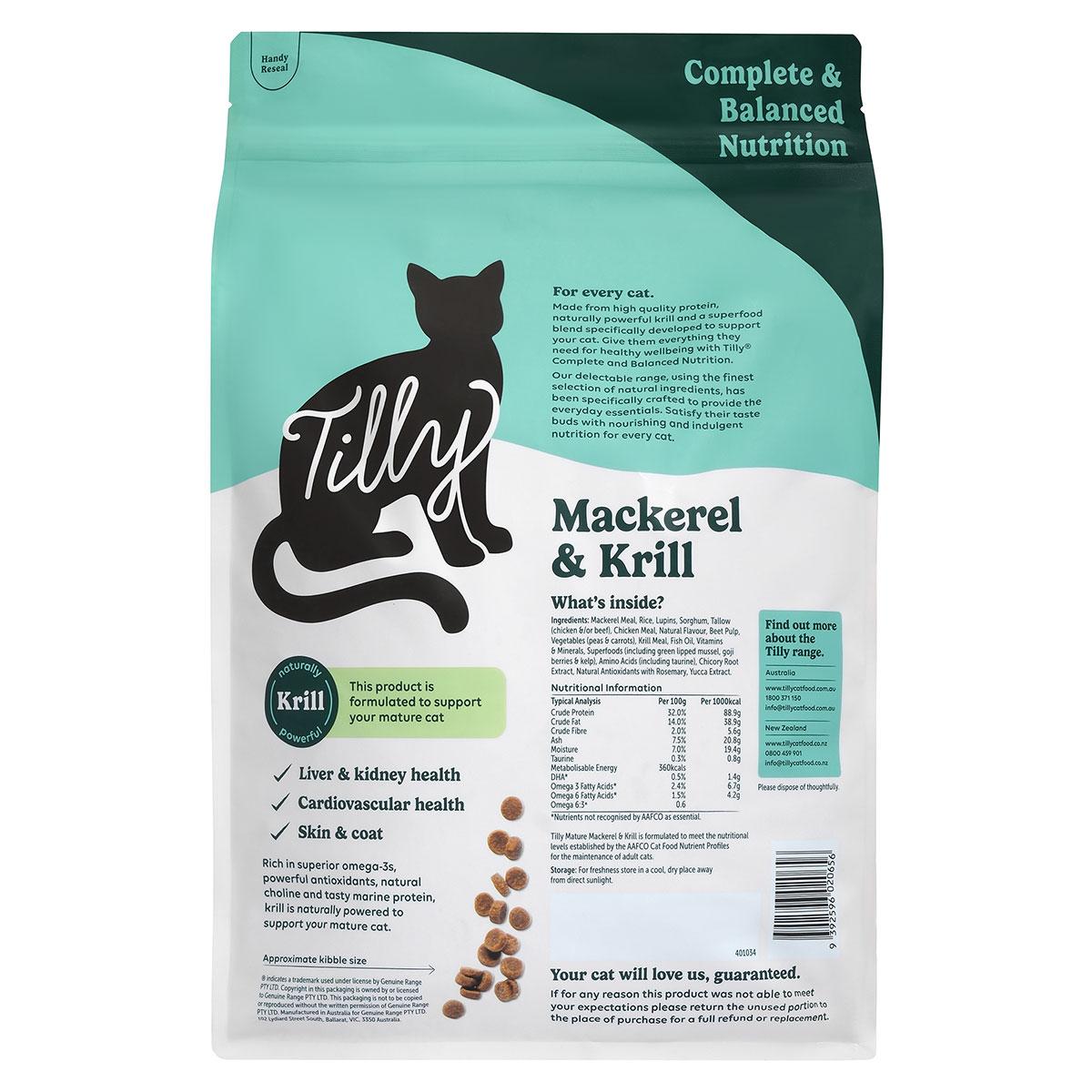 Tilly Mature Mackerel & Krill Dry Cat Food