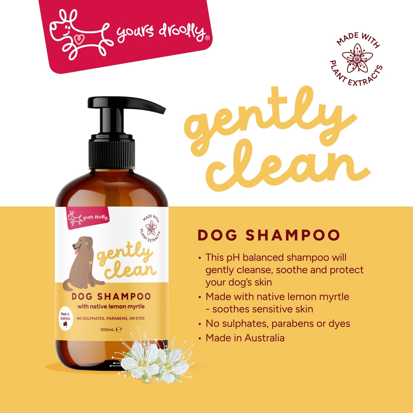 Yours Droolly Gentle Clean Dog Shampoo Lemon