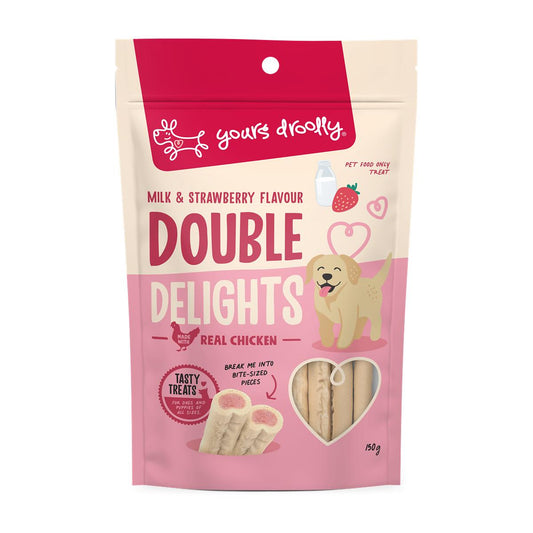 Yours Droolly Double Delights Milk & Strawberry Treats