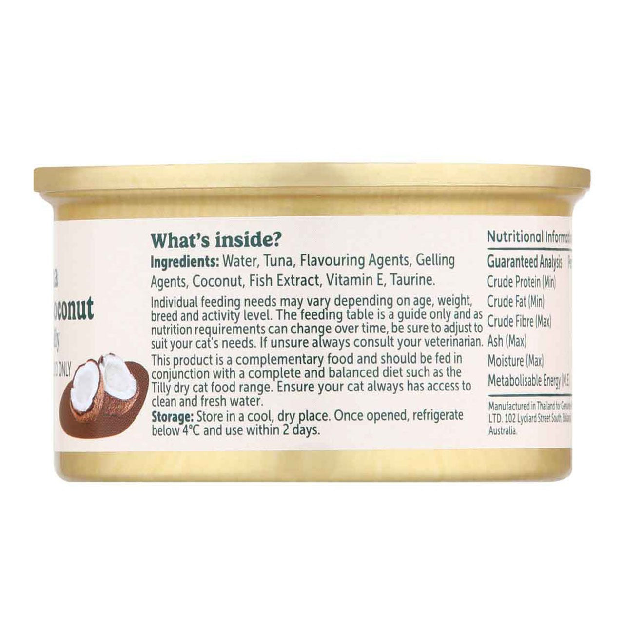 Tilly Indulgent Meals Tuna & Coconut in Jelly Wet Cat Food