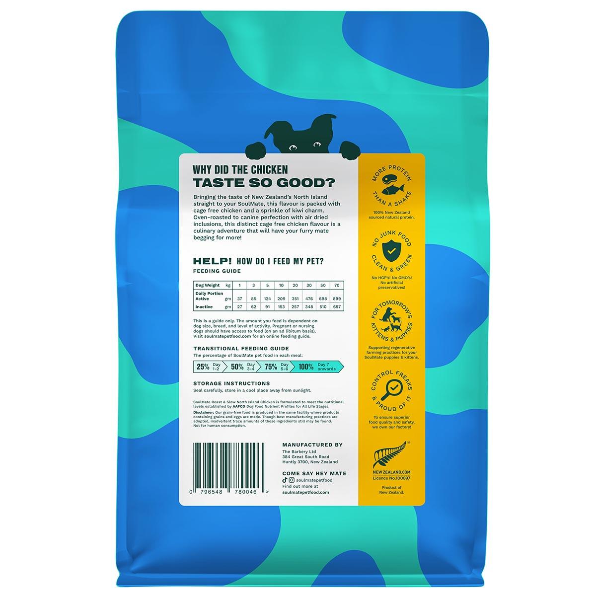 SoulMate Roast & Slow North Island Chicken Baked and Air Dried Dog Food