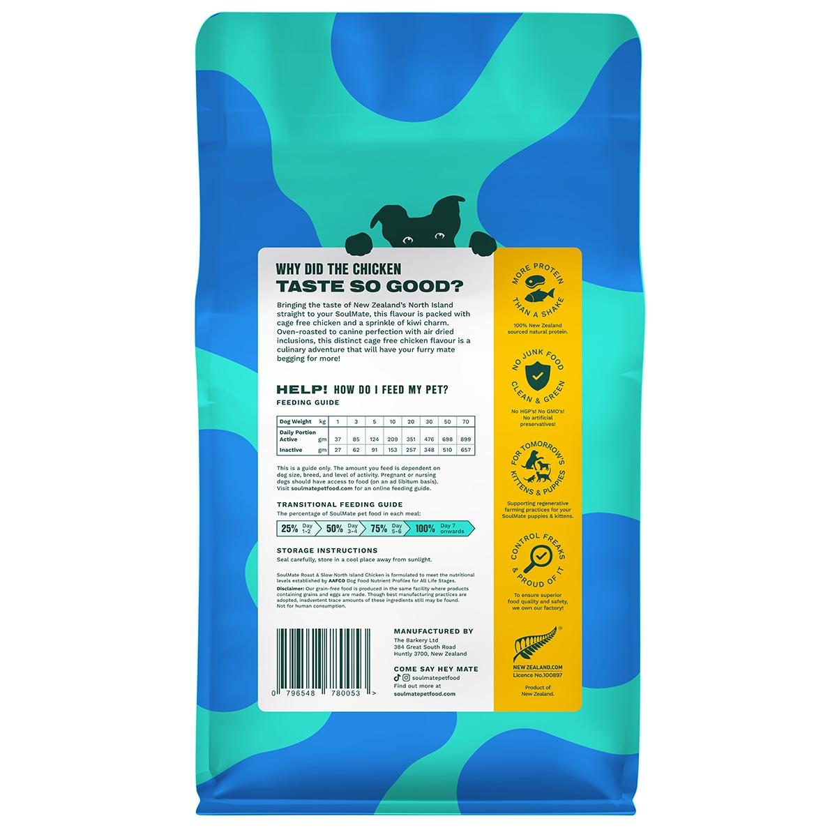 SoulMate Roast & Slow North Island Chicken Baked and Air Dried Dog Food
