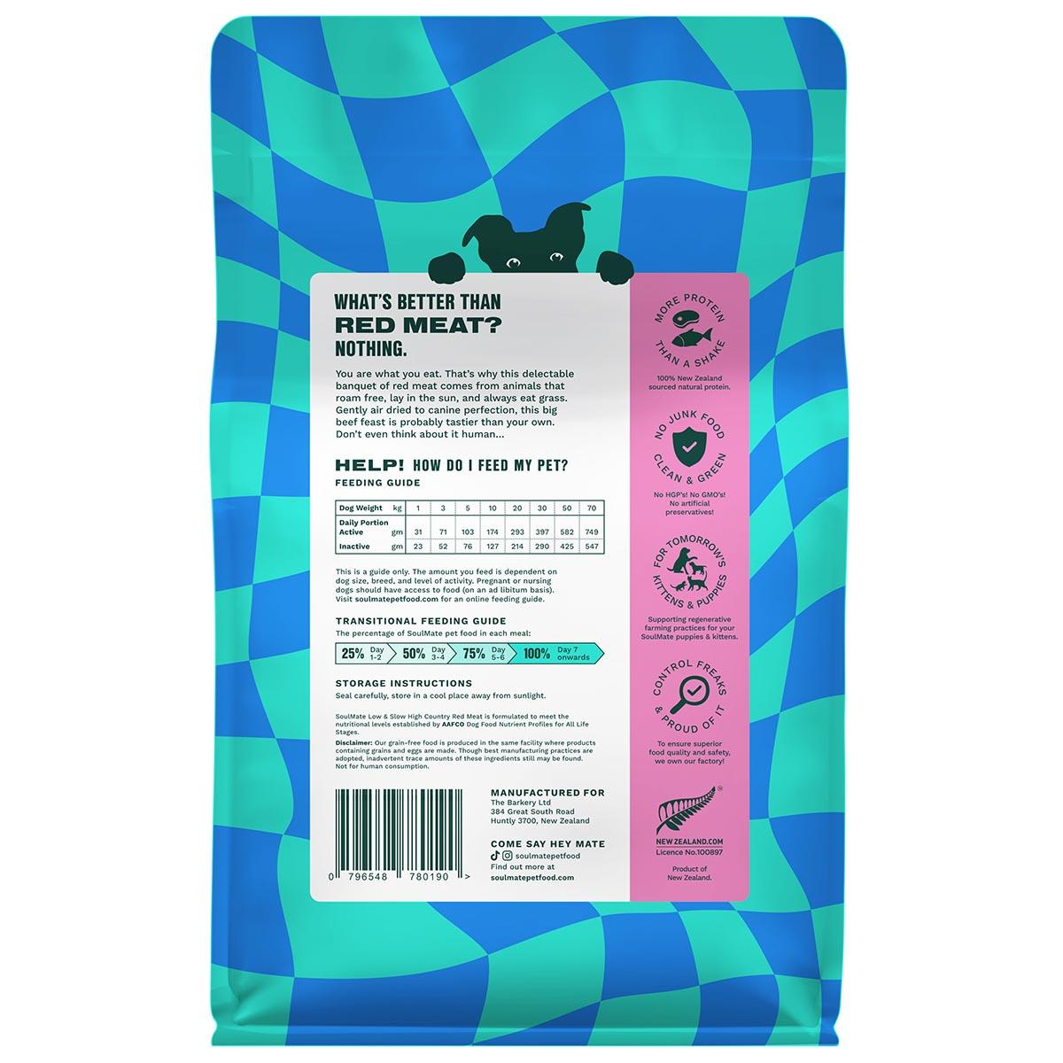 SoulMate Low & Slow High Country Red Meat Air Dried Dog Food
