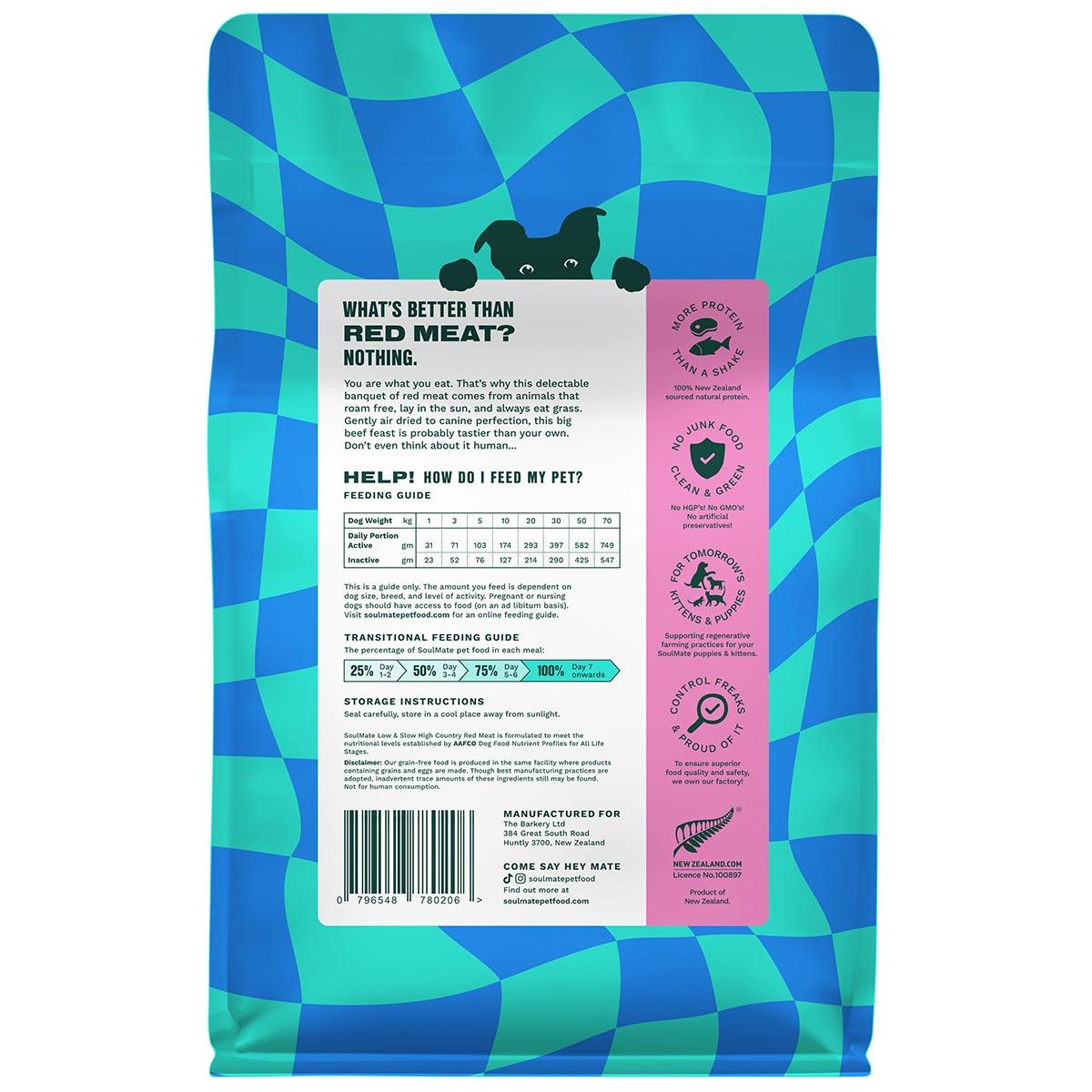 SoulMate Low & Slow High Country Red Meat Air Dried Dog Food