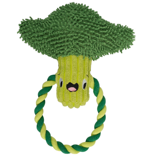 Snack Time Broccoli Plush Rope Toy