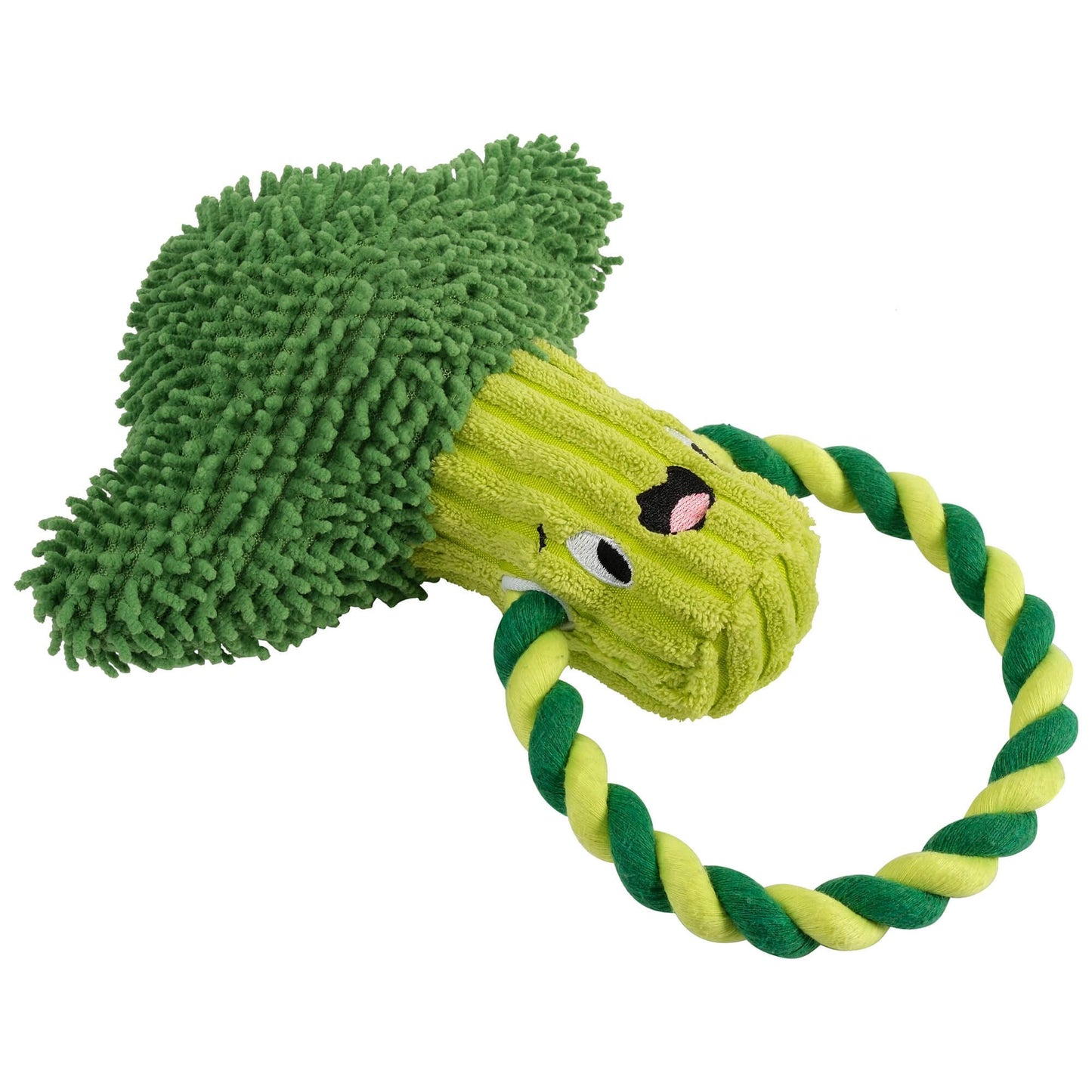 Snack Time Broccoli Plush Rope Toy