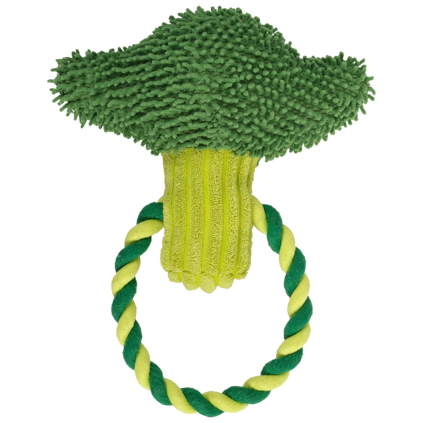 Snack Time Broccoli Plush Rope Toy