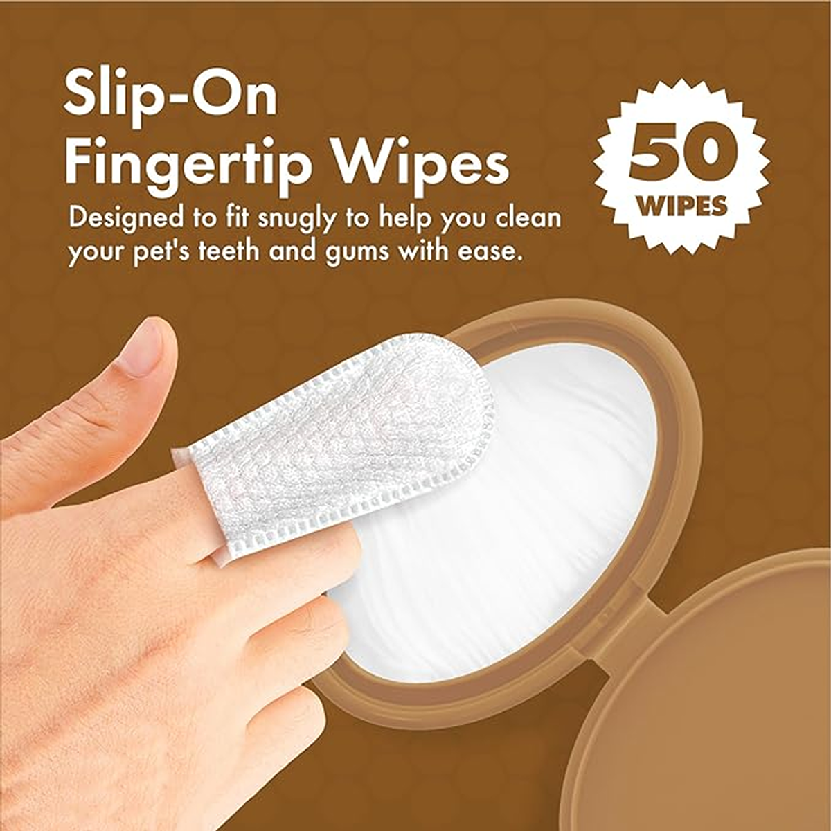 Petkin Fingertip Tooth Wipes- Peanut Butter