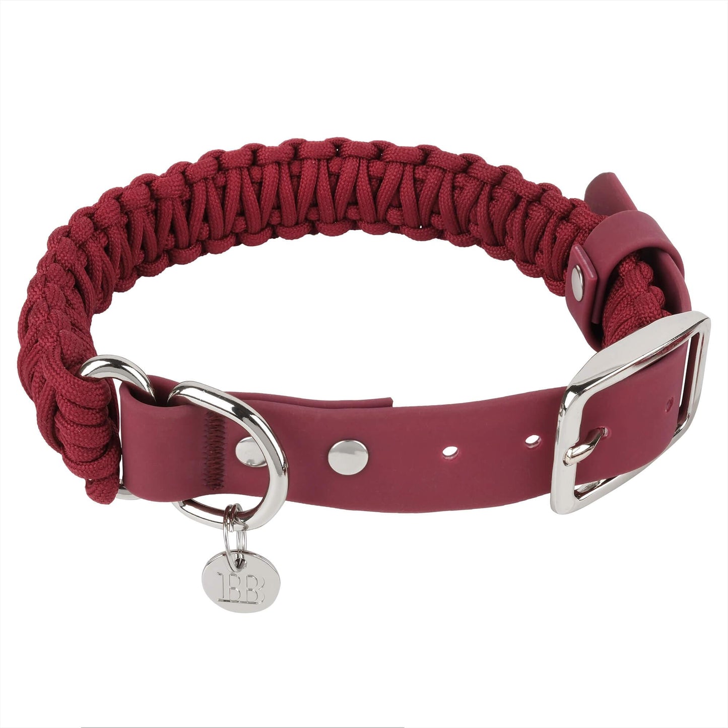 Buddy & Belle Paracord Dog Collar Beet Red